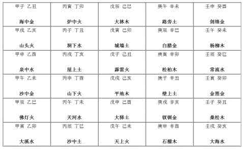 纳音五行表 (6)纳音五行论命(转)