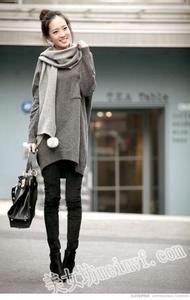 女士大围巾 韩式新潮围巾系法 塑造清纯可人儿