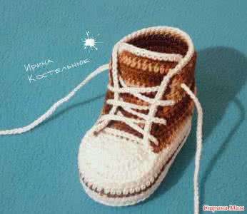 钩针钩编长款中年背心 钩针作品----宝宝波鞋详细钩编过程