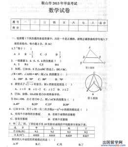 2016辽宁鞍山中考数学 2013年辽宁鞍山数学中考评分标准