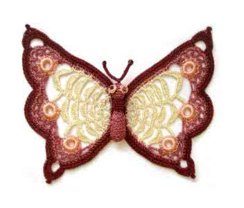 钩编汽车坐垫蝴蝶片 收藏钩编图案----蝴蝶和蜻蜓