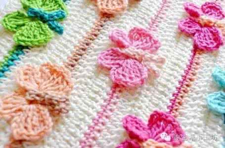 拼花毯子钩针图解教程 【钩针】毯子 国外教程图片