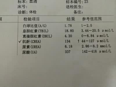 肾肌酐偏高 肌酐偏高 肌酐值为什么会偏高