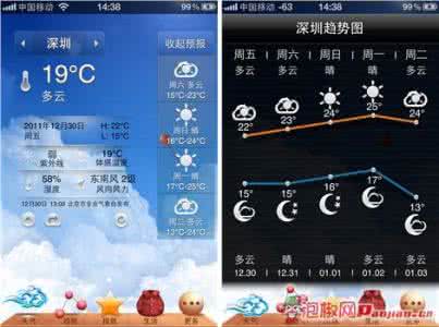 iPhone天气预报软件对比：实用与可爱你选哪个？