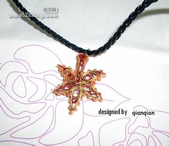 衍纸枫叶 qianqian的衍纸蝴蝶、枫叶项链