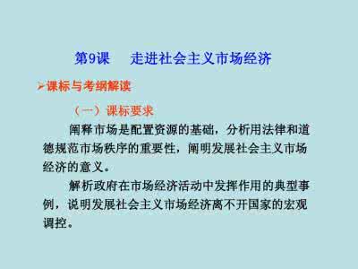 2013年高考时事政治复习：走进社会主义市场经济