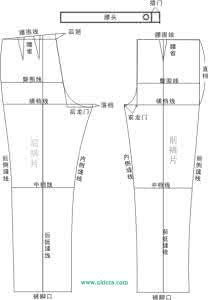 裤子结构制图 裤子制图的线条结构和名称