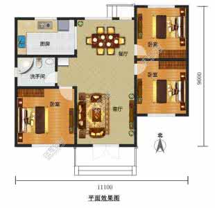 自建新农村别墅图大全 10万自建新农村实用户型11米X9米