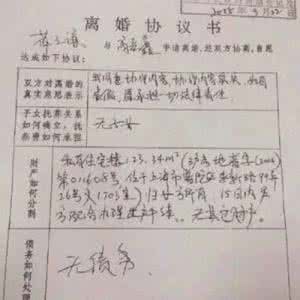 贵阳 离婚协议书 贵阳王大明离婚协议曝光