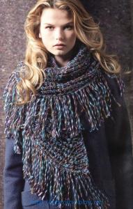 棒针编织三角披肩图解 棒针三角披肩----简易好上手