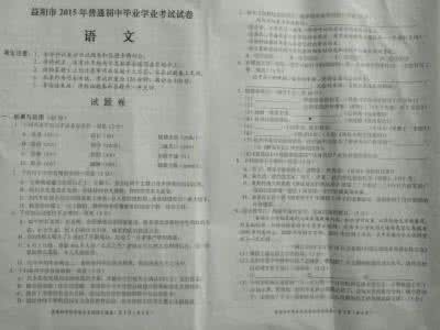 湖南省特岗语文真题 (8)2015年湖南省益阳市中考语文真题及答案