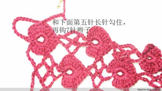 一线梅花帽钩编方法 心形一线连花型----钩编拆解