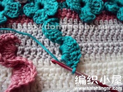 钩针花朵花样大全图解 【编织花样】漂亮的配色钩针花朵缘边