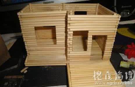 手工制作筷子小木屋 手工制作小木屋 筷子DIY手工制作小木屋