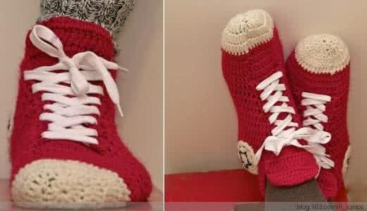 最容易编织的地板袜 “运动鞋”----又一款地板袜