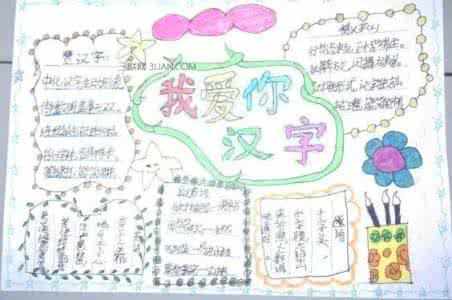 汉字文化节手抄报 汉字手抄报版面设计图