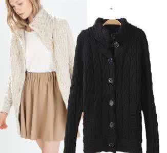 韩版毛衣外套宽松女 女装 宽松舒适的深秋立领毛衣外套的织法图解（转）