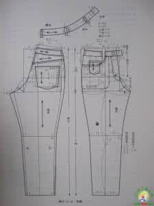儿童牛仔裤裁剪图 牛仔裤裁剪图 新手必学教程儿童休闲牛仔裤教程 裁剪图