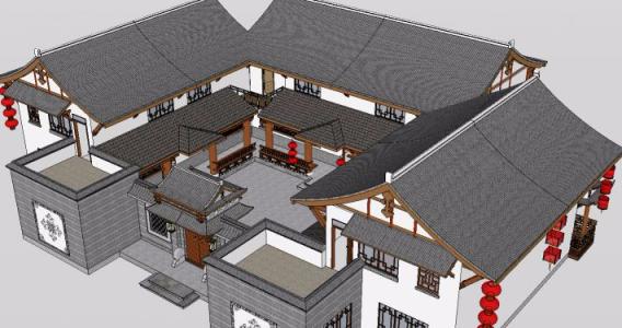 传统民居天井剖面图 传统民居天井的特点及现代建筑中庭空间设计