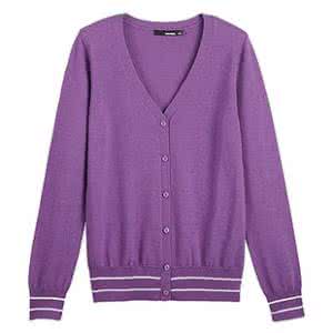 紫色的半圆钩针织包包  【女款系列】素雅的灰紫色钩针短袖镂空开衫