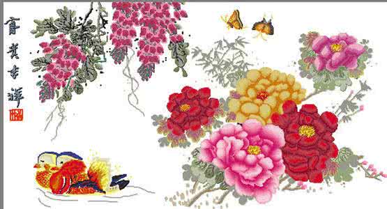 玫瑰花十字绣图纸 十字绣模式----“玫瑰”提花