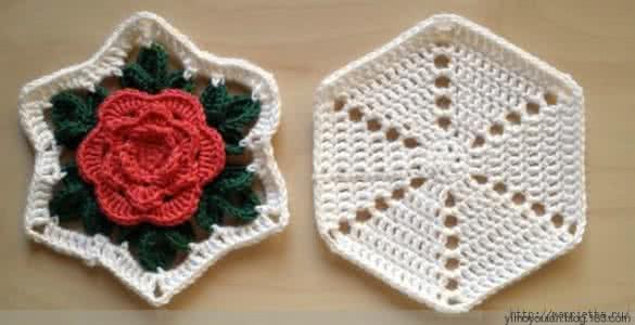 蔷薇花钩针毯子视频 钩针编织----蔷薇花的立体编织和应用