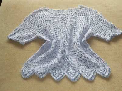 短款半袖女式小衫 钩针短款开衫----粉色菠萝半袖