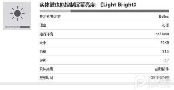 一键删除所有越狱插件 iOS8.4越狱插件Light Bright 用实体键调节亮度