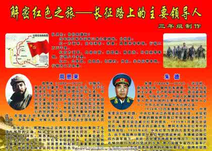 红军长征领导人 红军长征时中央和各军团领导人职务、年龄一览