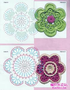 钩针爱尔兰叶子图解 爱尔兰钩针叶子和花的花样图解