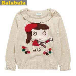 童装店名字简洁大气  【童装系列】简洁休闲的猫咪图案儿童白毛衣