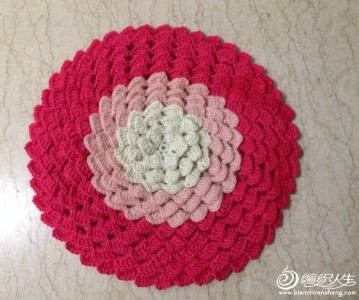 钩针编织圆形坐垫视频 【钩针】圆坐垫~美款