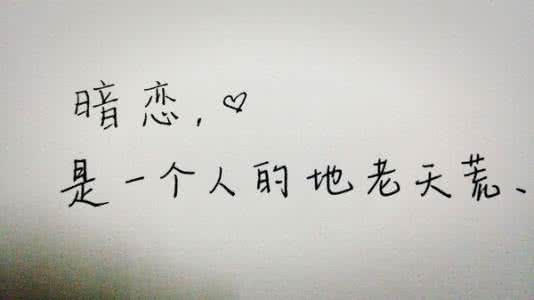 结局he的暗恋小说 暗恋,没有结局的爱