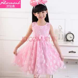 女童礼服  【童装系列】粉色钩花女童小礼服裙