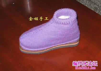 高帮毛线棉鞋织法图解 好看的高帮毛线棉鞋，更新拖鞋的织法！