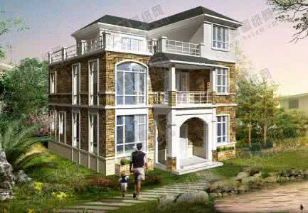 中式独栋别墅设计图纸 独栋三层豪华小别墅人套设计图纸11m×12m