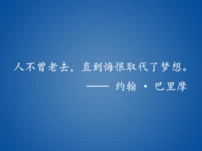 当后悔取代了梦想 人不曾老去,直到悔恨取代了梦想