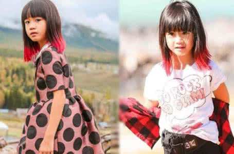 钟丽缇女儿考拉变丑了 钟丽缇大婚安吉抢镜 钟丽缇女儿考拉发色抢镜 发尾酒红色很潮流