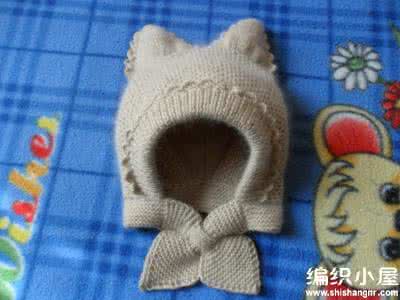 围脖帽子一体编织图解 漂亮可爱的儿童小兔子围脖帽