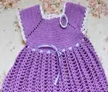 钩针一线连裙子教程 钩针一线连----Sarafanchik宝宝裙