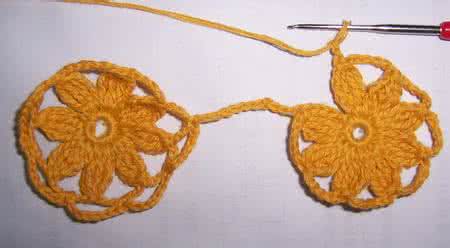 一线连拼花钩衣图解  拼花外衣一线钩图解