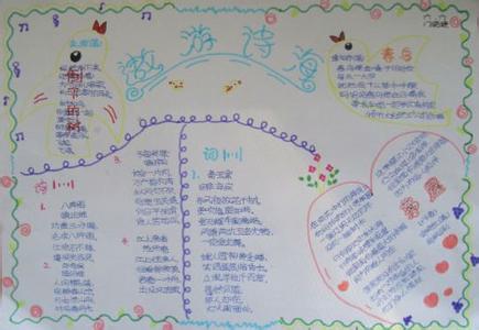 遨游诗海手抄报 遨游诗海春秋空心字 我们的心，可以遨游到多远