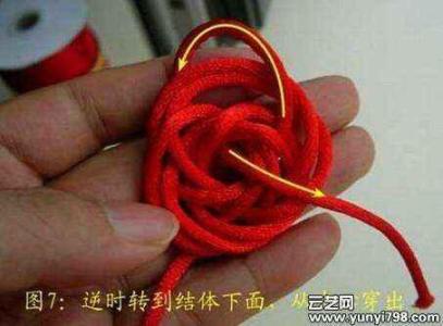 单线六瓣纽扣结 中国结手工制作教程之单线六瓣大纽扣结