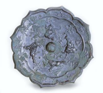 青铜铜镜四兽 打马球铜镜