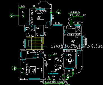 2017三层别墅设计图纸 三层带夹层别墅设计图纸农村住宅自建房效果图施工图建筑14×18米