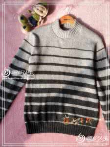 棒针毛衣编织花样图解 棒针编织----别致的“斜条纹毛衣”