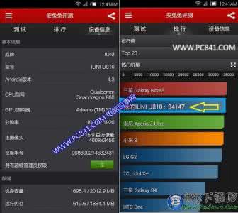 安兔兔跑分排行 安兔兔跑分排行 IUNI U2手机跑分多少 单手机皇IUNI U2安兔兔跑分图