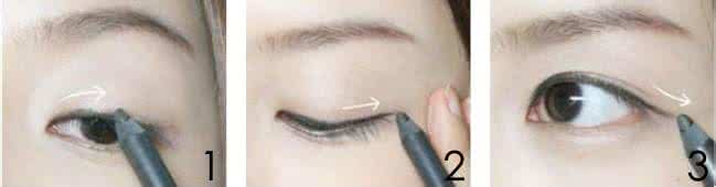 新手画眼线的步骤图片 手把手教 6步骤描画眼线