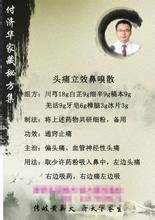 付济华鼻炎排毒膏 付济华家藏方——头痛立效鼻嗅散