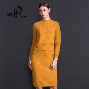 金色凤尾蝶 套头衫  金色岁月——凤尾，堆领羊绒衣